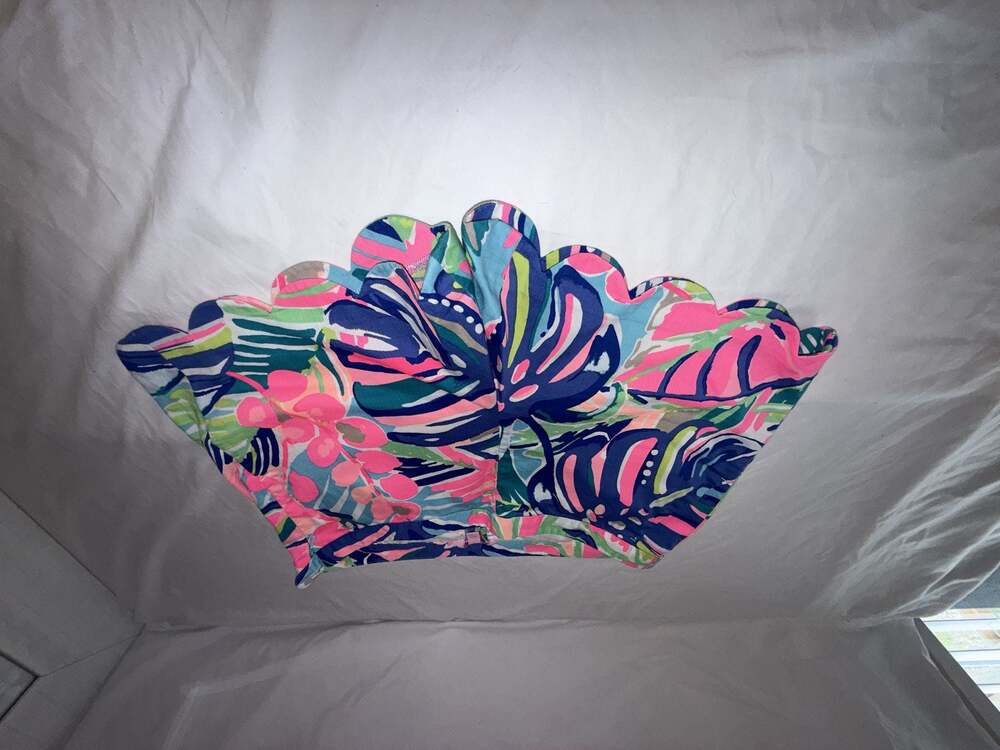 Lilly Pulitzer Scalloped Hem Floral Tropical Print Cotton Shorts